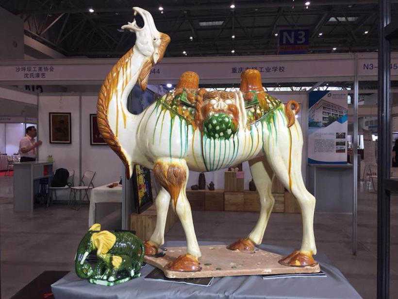 Tang Dynasty Tri-Color Glazed Ceramics on exhibition