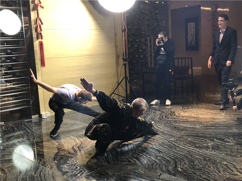 One of participants is practicing the basic movement of Chinese Kung Fu
