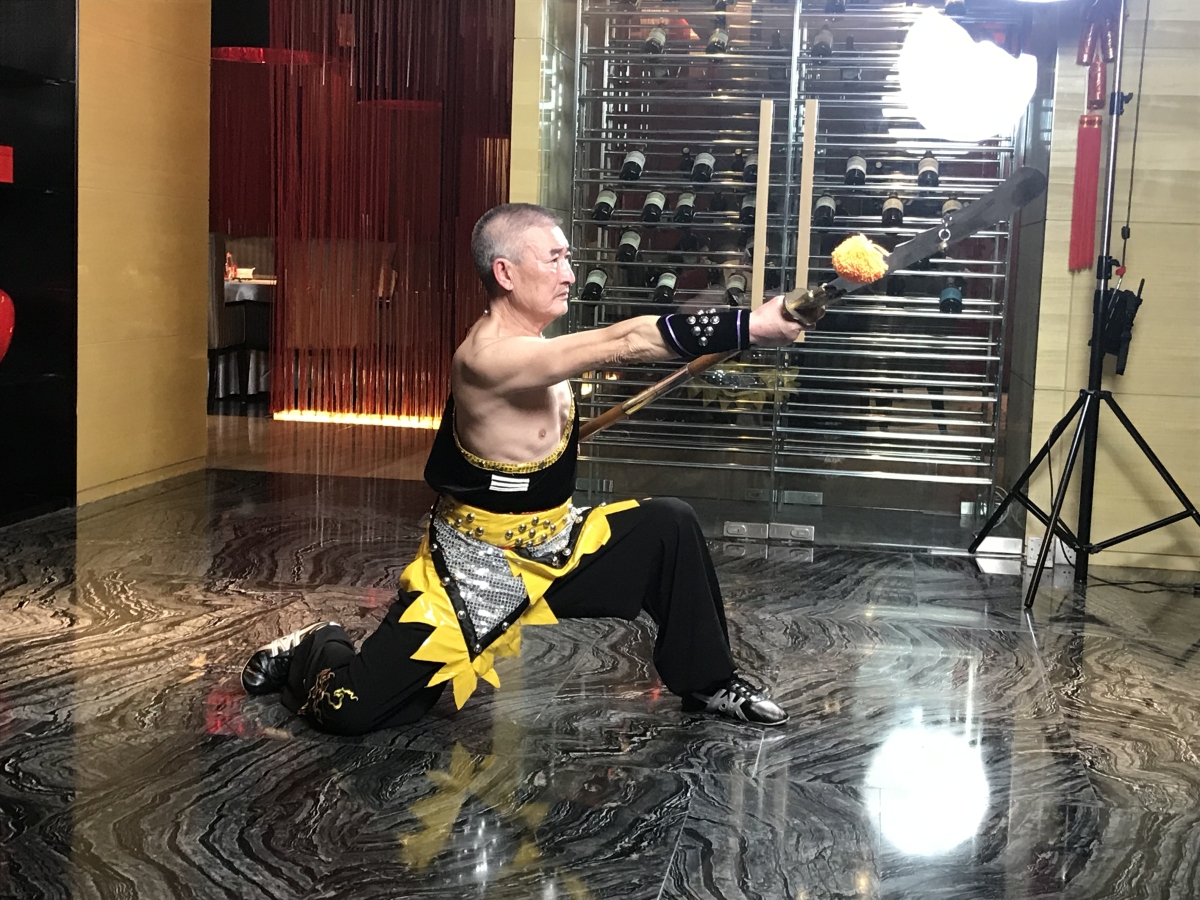Master Liu's performance with sword