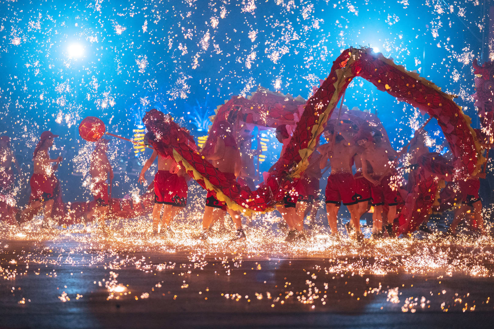 Tongliang Fire Dragon Dance in Tongliang District of Chongqing.