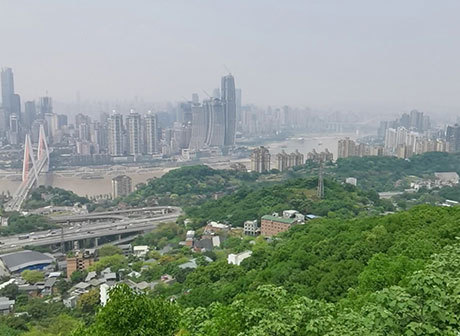 Enjoy the Panoramic View of Yuzhong Peninsula at the Top of Nanshan Mountain