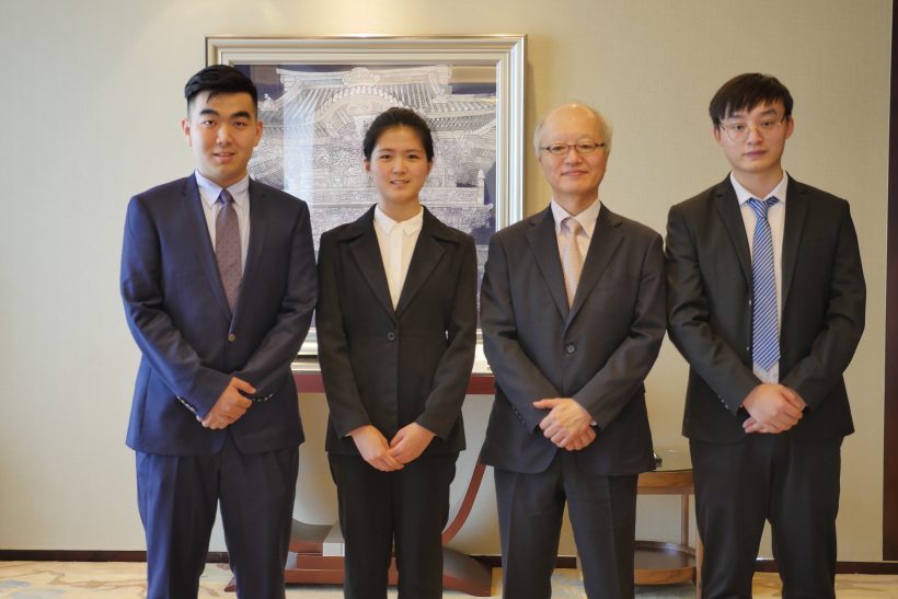 From left to right: Zheng Wang, Yan Cheng, Nobuyuki Watanabe, and Haojie Ding