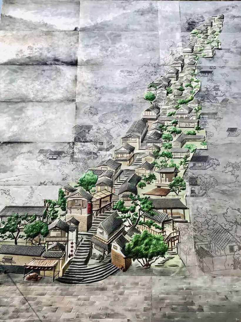 Chinese painting of Xituo ancient town