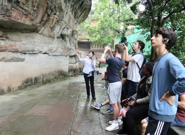 The Dazu Rock Carvings Stun the Chinese Bridge competitor from UK