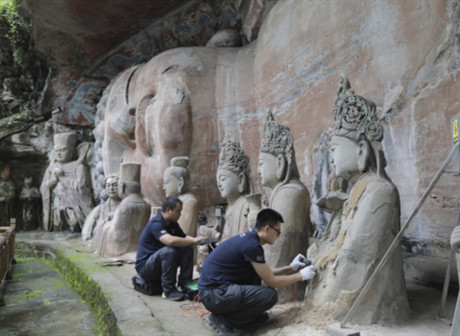 Partial Dazu Rock Carvings Maintenance Begins, Estimated to Take Eight Years