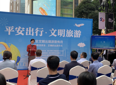 SW China's Chongqing Publicizes Safe Travel Information in Downtown