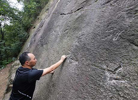 Dinosaur Footprint Fossils Found on Gele Mountain