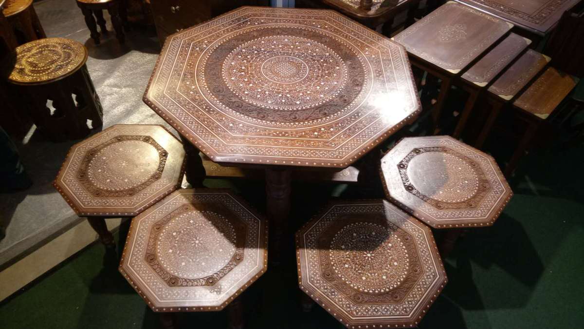 Handmade wood table from India