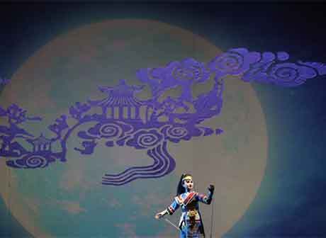 Large-scale 3D Puppet Shows Chang'e Flying to the Moon