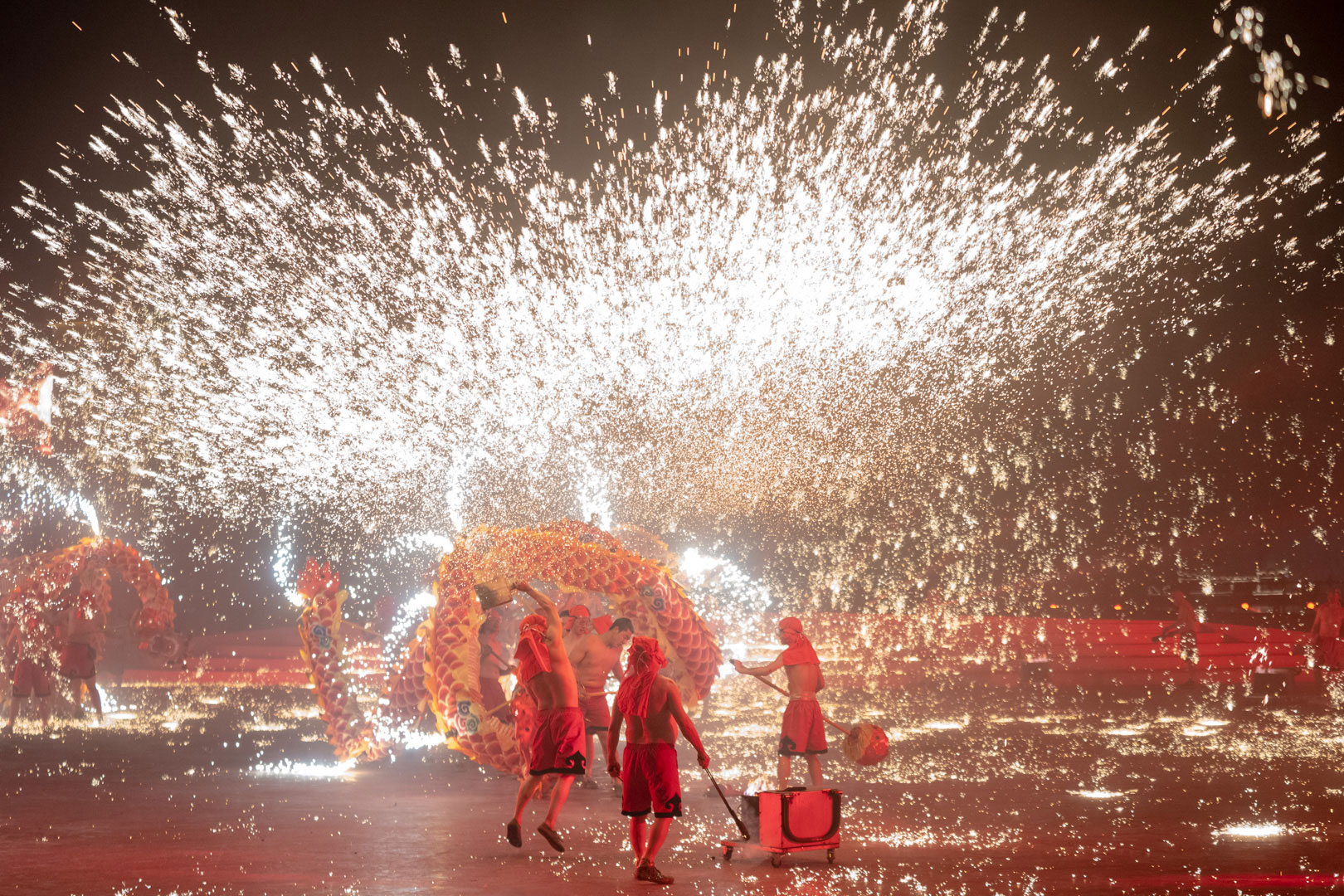 Tongliang Dragon Dance to Celebrate the Chinese New Year as the