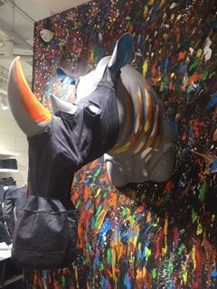 Rhino art at Raffles City