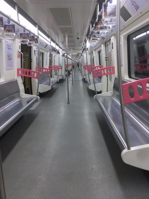 Empty subway train