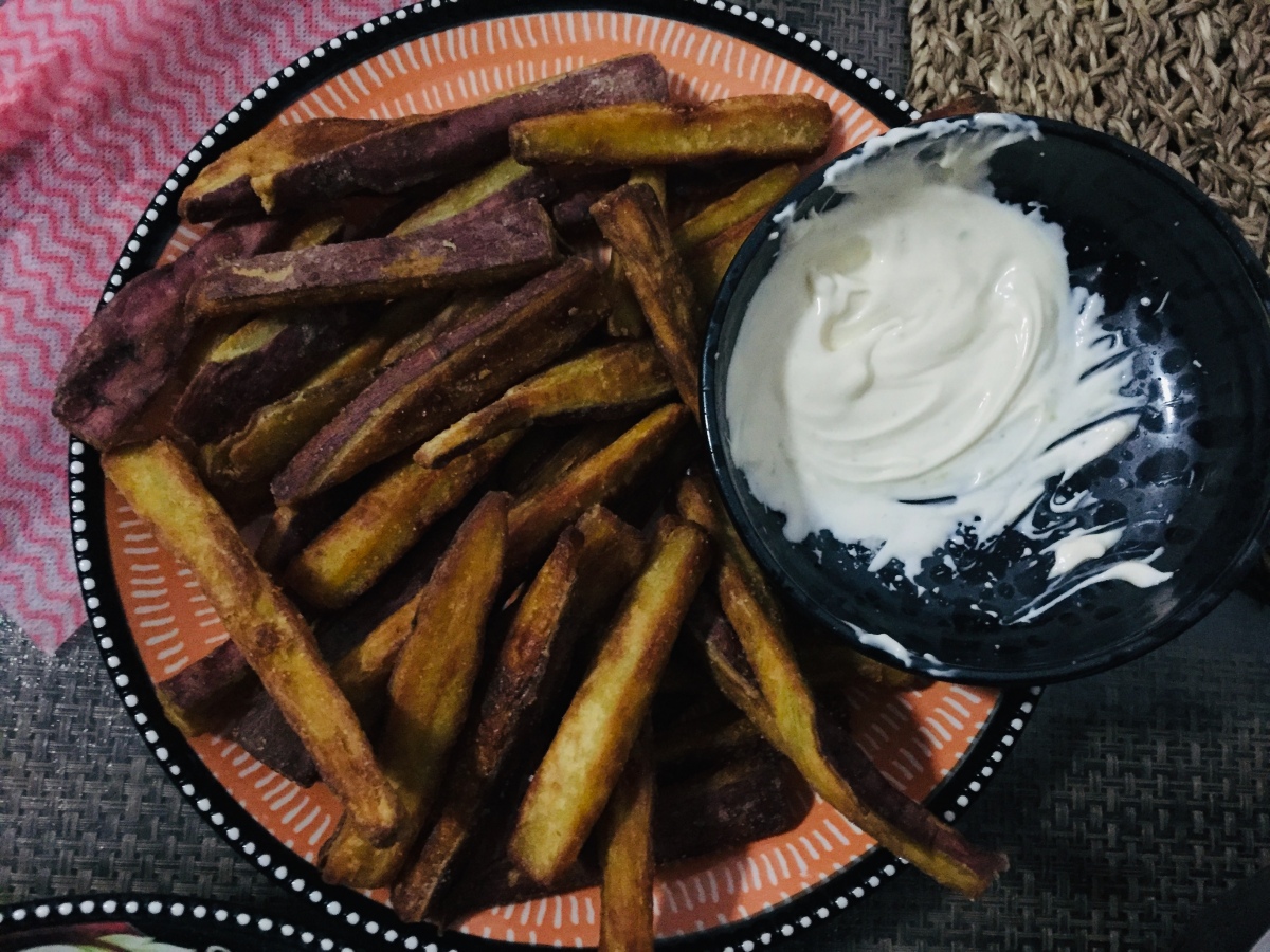 Sweet potato fries with wasabi mayo