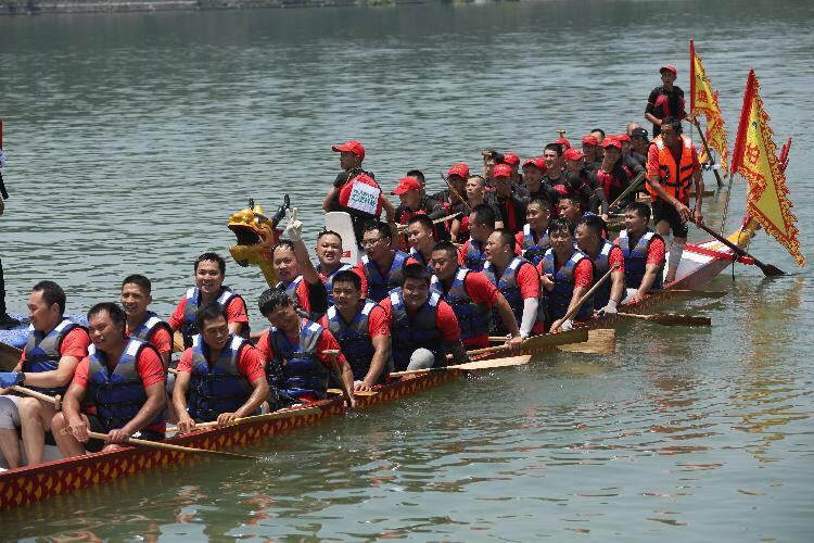 Dragon boat racing during Dragon Boat Festival