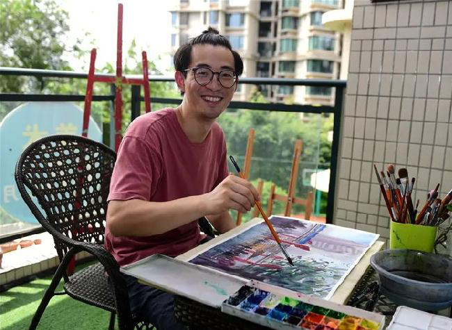 Young Man from Chongqing Paints 200 Local Landmarks