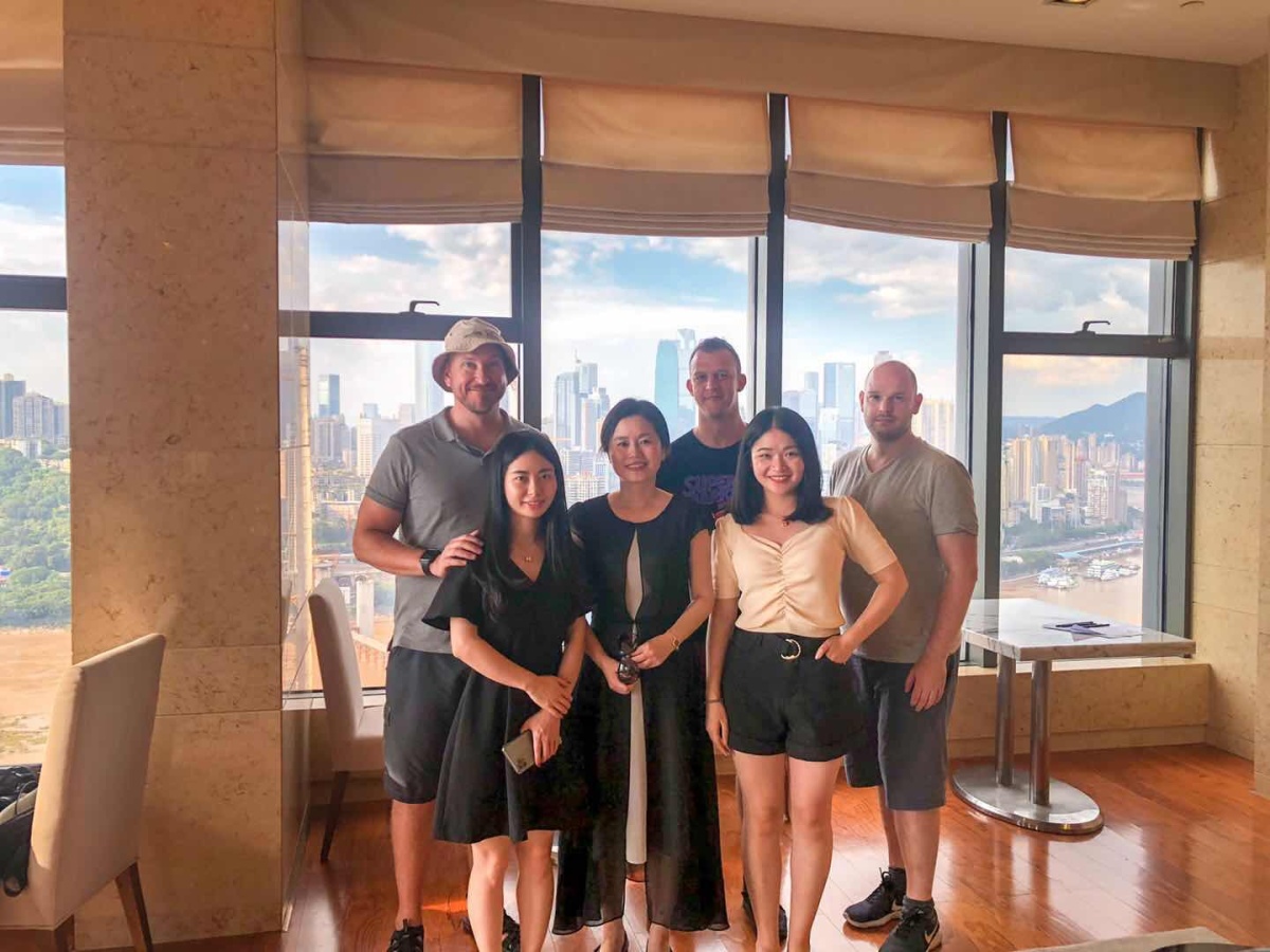 iChongqing staff met Matt and Alex on the 37th floor of Radisson Blue Plaza