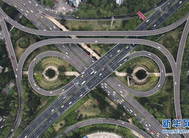 Dazzling yet Adorable: Drone Views of Chongqing's 'Owl Overpass'