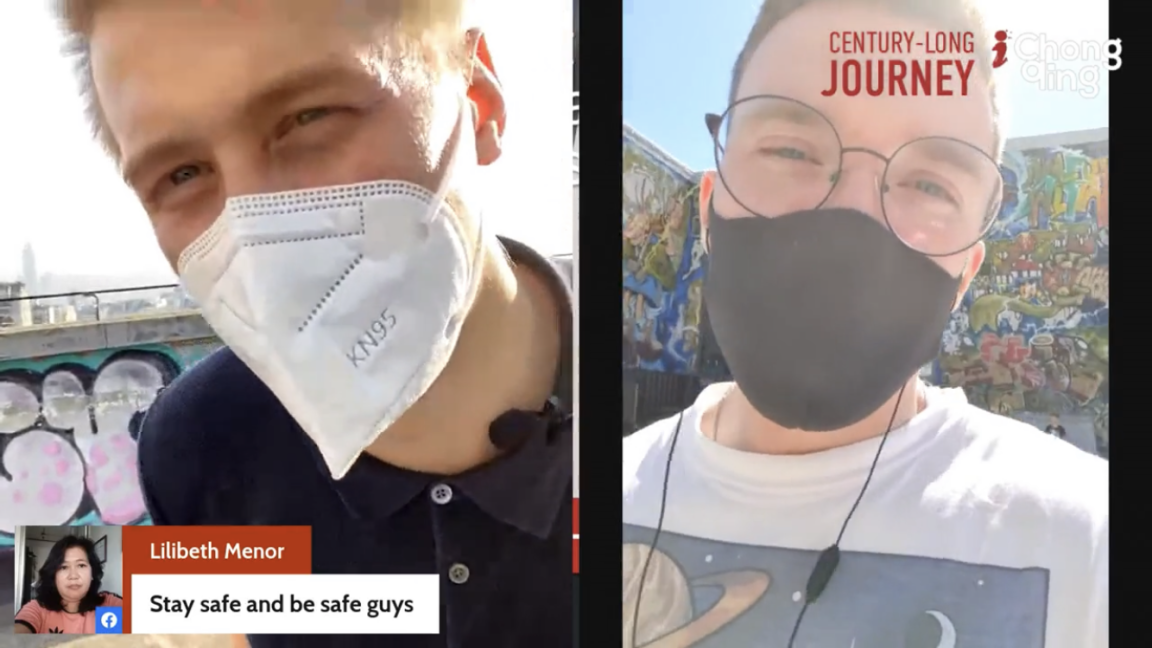 Martin and Andrei are introducing the process of graffiti(iChongqing)