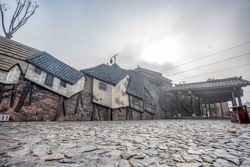 Laifeng Station, one of the four famous stations in Bashu, has been recreated in Gudaowan Park, Bishan District, Chongqing. 