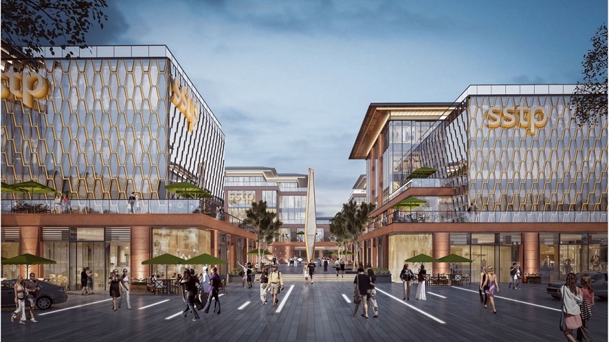 Design drawing of the Sino-Swiss Technopark shopping mall.