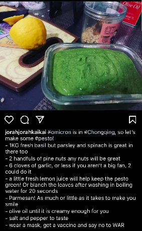 Kai's pesto recipe