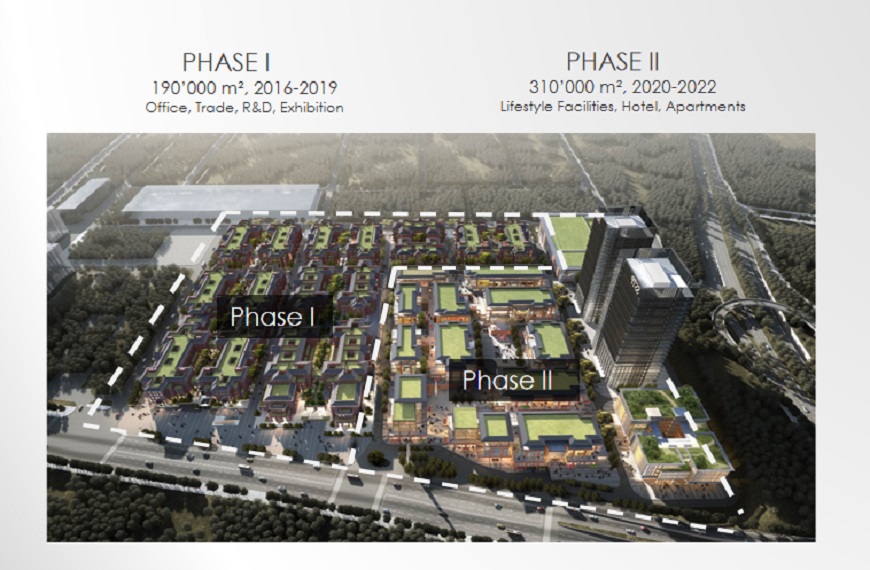 The blueprint of the Sino-Swiss Technopark.