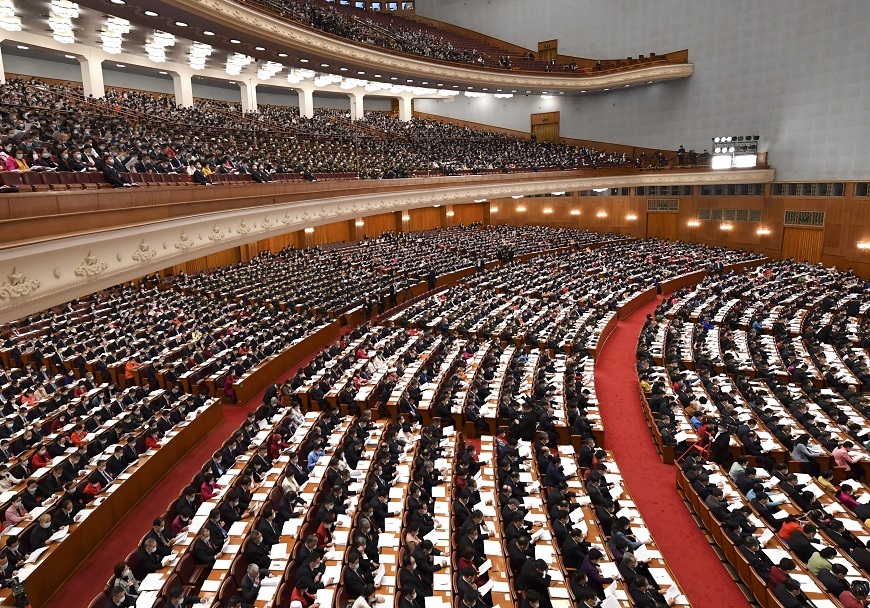 The fifth session of the 13th National People's Congress (NPC) opens at the Great Hall of the People in Beijing, capital of China, March 5, 2022. (Xinhua/Gao Jie)