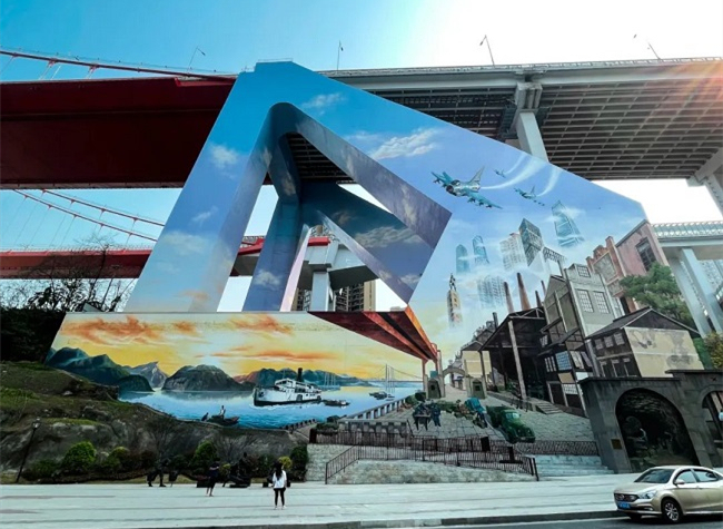 Giant 3D Paintings Using Piers as Canvases Opened to the Public