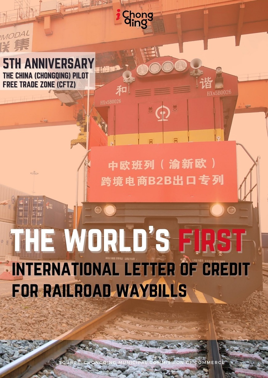 Serving the Belt and Road, the city launched the world's first international letter of credit for railroad waybills. 