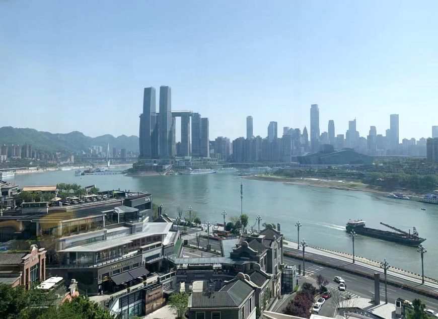 The urban view of Chongqing from Changjiahui, Nanan District.