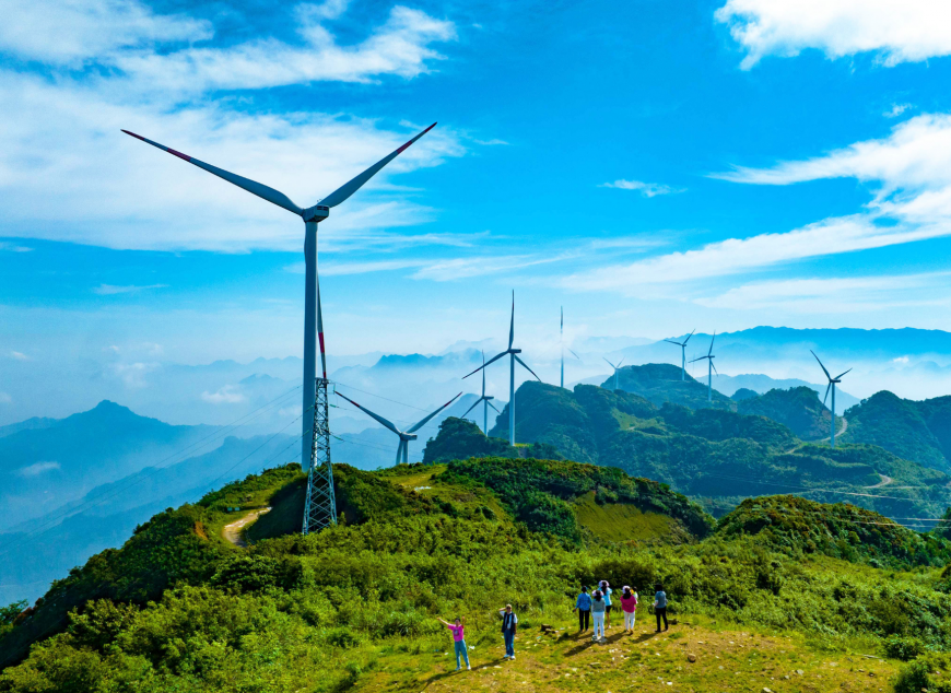 In Nantianmen Scenic Area of Wansheng Economic Development Zone, wind turbines bring the power of nature into millions of homes.