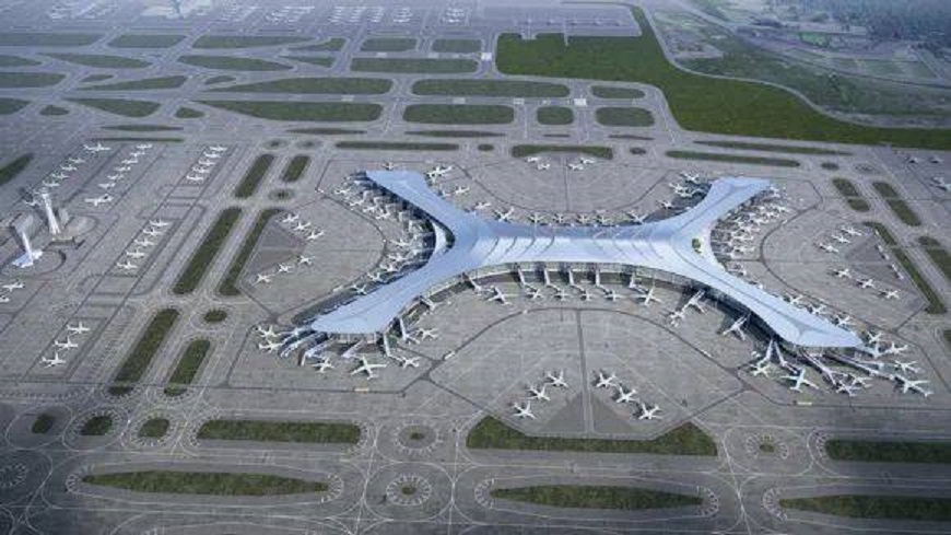 The design sketch of Chongqing Jiangbei International Airport Terminal 3B.