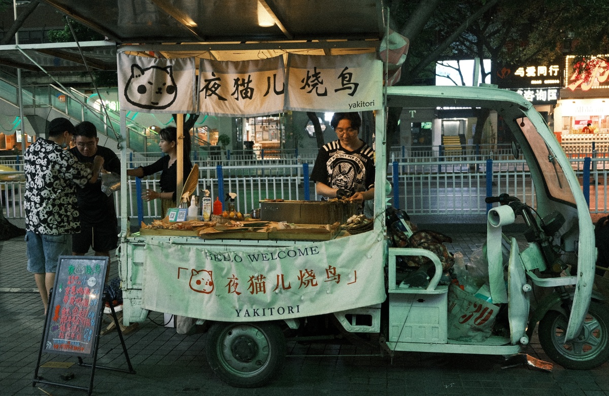 Hu Hongfei's Yakitori stall (Yu Mulin/iChongqing)