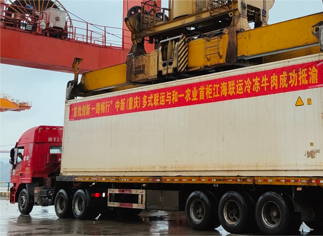 Brazilian Imported Frozen Beef Reaches Chongqing Port via River-sea Transport