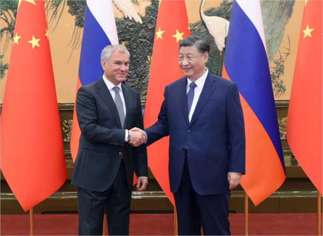 Xi Meets Chairman of Russian State Duma