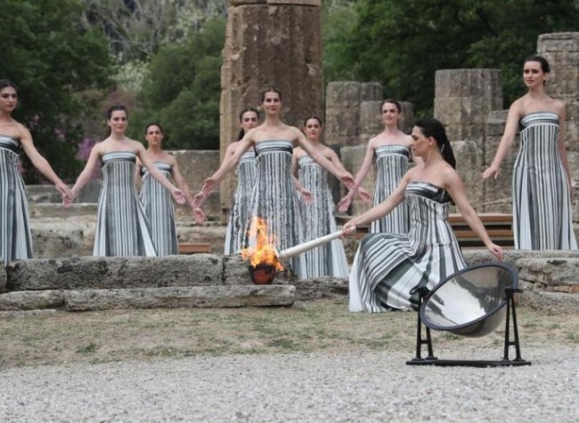 Olympic Flame for Paris 2024 Summer Games Lit in Ancient Olympia