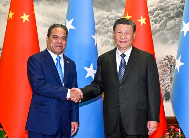 Xi Says China to Cooperate with Micronesia on Infrastructure, Climate Change