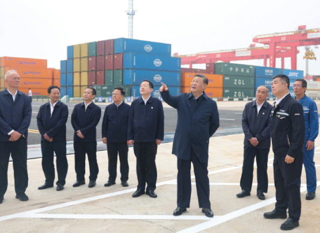 Xi Inspects Rizhao in East China's Shandong Province