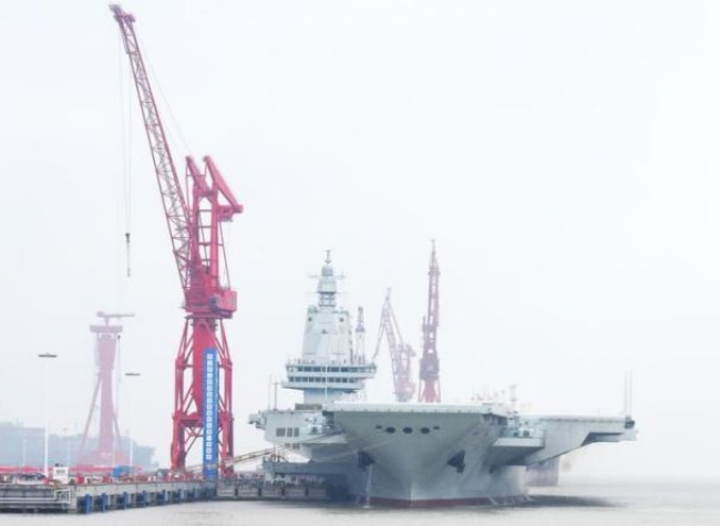 China's Aircraft Carrier Fujian Sets out for Maiden Sea Trials