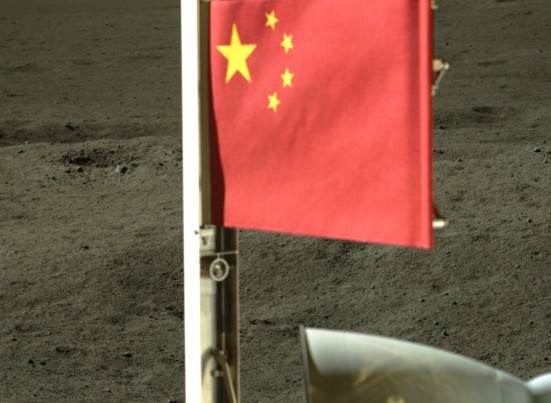 Unfurling a Flag Made of 'Stone' on the Moon