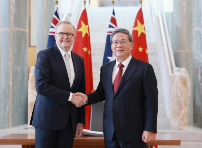 Chinese Premier Stresses Maintaining Hard-Won Positive Momentum for Stable Development of China-Australia Ties