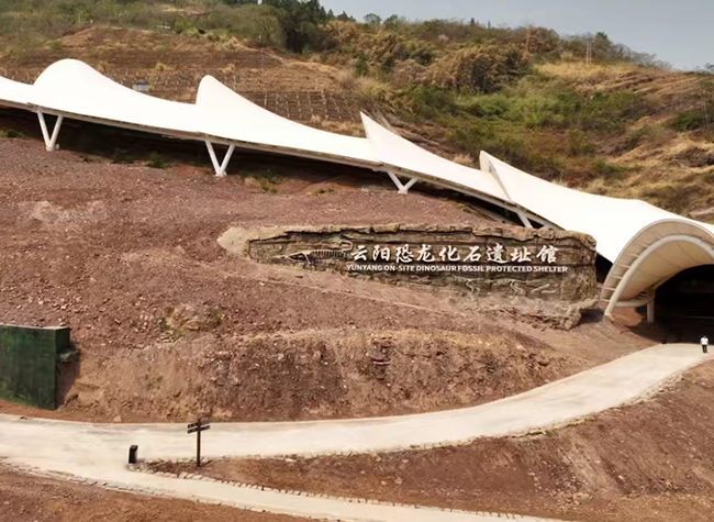 Yunyang On-site Dinosaur Fossil Protected Shelter Unveils World's Largest Jurassic Dinosaur Fossil Wall