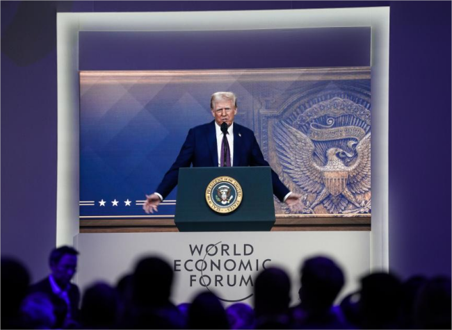 Trump Voices Willingness to Get Along With China in Davos Teleconference