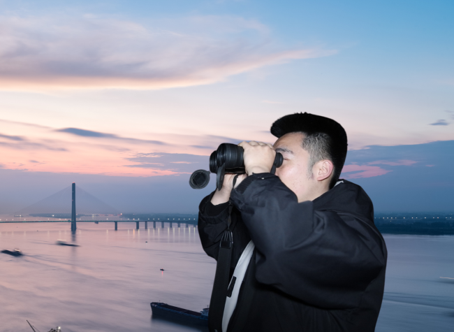 A Night Patrol on the Yangtze River
