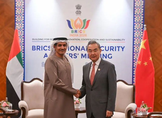 China's Top Diplomat Meets UAE Supreme National Security Council Secretary-General